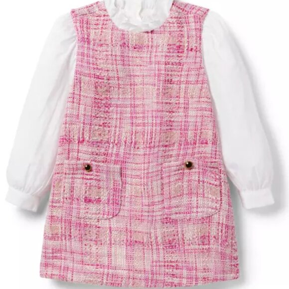 Janie and Jack Pink Tweed Dress Set - Size 6 (NWT) - Picture 1 of 6